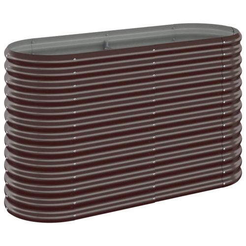 Vidaxl Jardinière De Jardin Acier Enduit De Poudre 114x40x68 Cm Marron