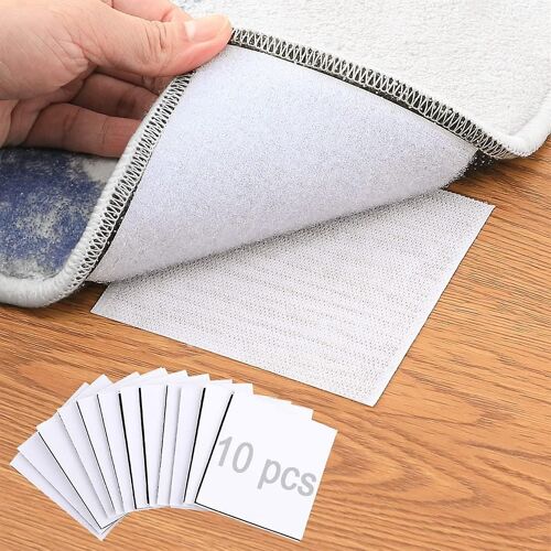 Rug Anchors Carpet Non-Slip Stickers 10pcs - White Square
