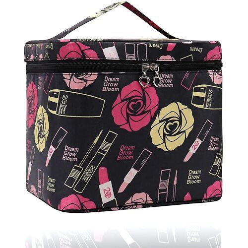Grand sac de maquillage, sac cosmétique portable de voyage imperméable à l'eau, beauté de voyage