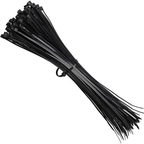 Attaches de câble, 200 Pack Autobloquant Zip Ties Noir Nylon Plastic Ties pour la fixation