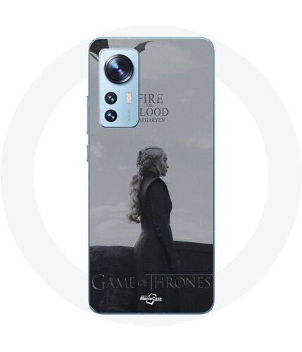 Coque pour Xiaomi Mi 12 / 12X Game of Thrones Saison 8 Daenerys Targaryen feu et sang Le Trône de Fer Logo Gris