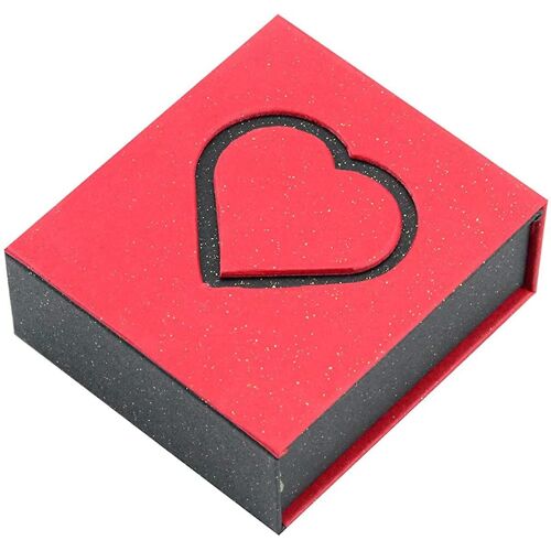 Boîte De Bracelet De Collier De Bijoux De Forme Carrée - Boîte Cadeau Red Heart Mariage - Boîtes Cadeaux