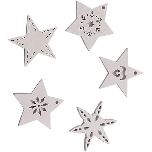 Pendentifs d'arbre de Noël en étoile en bois bricolage décorations suspendues