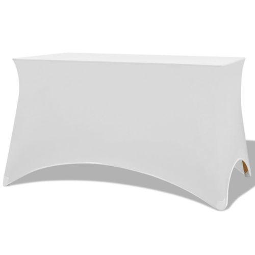 vidaXL Housses extensibles pour table 2 pi¿¿ces 120x60,5x74 cm Blanc