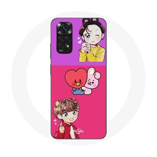 Coque Pour Xiaomi Redmi Note 11s Bts Bt21 Cooky Et Tata Bangtan V Et Jungkook Fanart