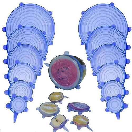 6 pièces Silicone Stretch Lid Réutilisable Plateau scellé Housse fraîche tout le reste