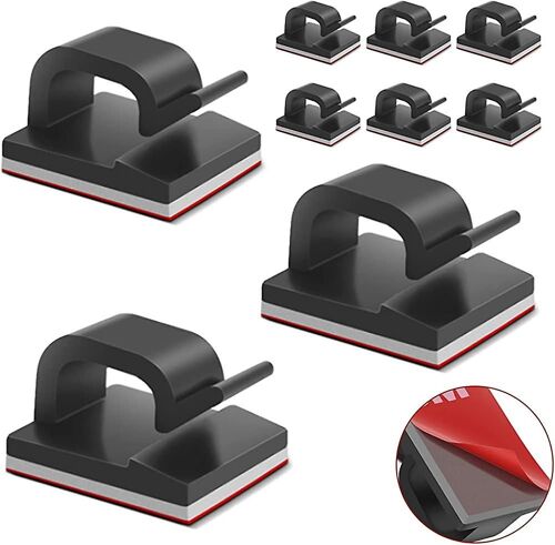 50pcs Clips de câble auto-adhésifs, Usb Hdmi Câble Fils Clips pour Acsergery Bureau, Cadeau mural