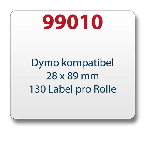 1x Étiquette Compatible Avec Dymo 99010 28 X 89 Mm 130 Étiquettes Par Rouleau