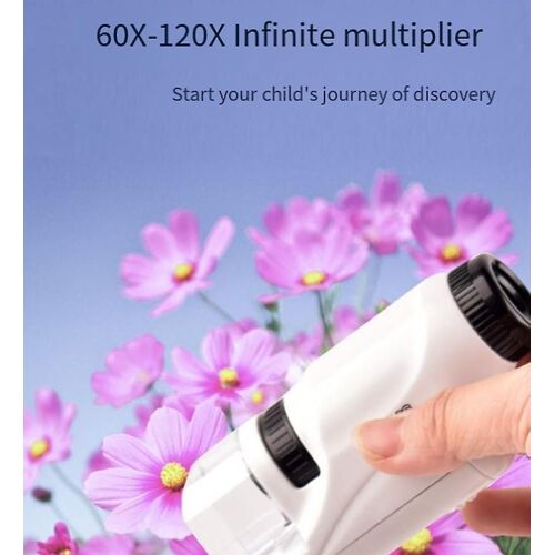 Microscope 60-120x Portable Pocket Microscope Led Light