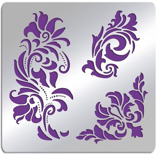 Pochoir De Journal En Métal Motif Fleuri - Modèle Multifonctionnel Pour Bricolage