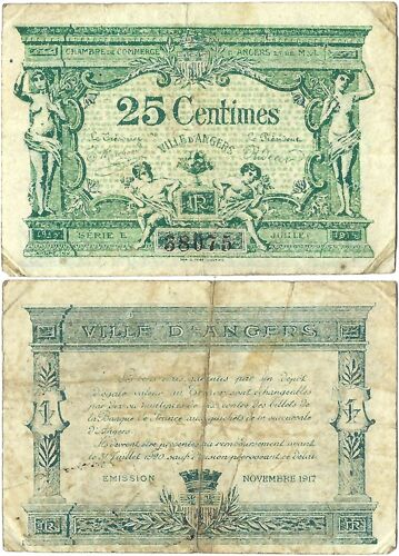 France - Billet - Chambre De Commerce De Angers - 25 Centimes - 1917 - Jp.008.04 - 15-158