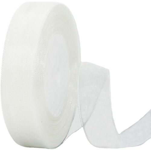 Ruban d'organza blanc transparent : 20 mm x 45 m - emballage cadeau, artisanat, arcs, décor de mariage