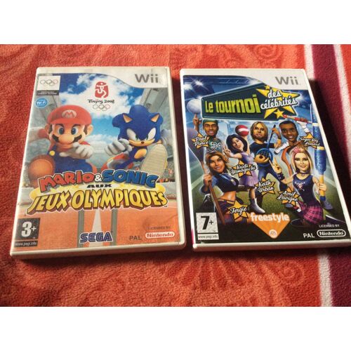 Lot De 2 Jeux Vidéo Pour Console Wii. ////Mario Et Sonic Aux Jeux Olympiques /////. Le Tournoi Des Célébrités