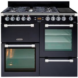 Leisure Cookmaster CK100F324K - Cuisinière (four à deux étages) - pose libre - largeur : 100 cm - profondeur : 60 cm - hauteur : 90 cm - avec système auto-nettoyant - classe A - noir