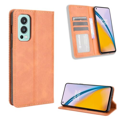 Coque Oneplus Nord 2 5g,Etui Pour Oneplus Nord 2 5g,Coque En Cuir Vintage Pour Oneplus Nord 2 5g,Étui À Rabat Pour Oneplus Nord 2 5g,Marron