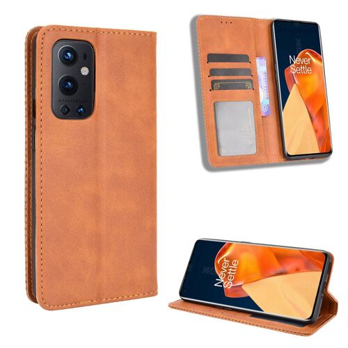 Coque OnePlus 9 Pro,Etui pour OnePlus 9 Pro,Coque en Cuir Vintage pour OnePlus 9 Pro,Étui à rabat pour OnePlus 9 Pro,Marron