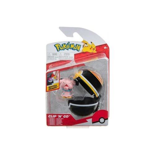 Coffret Pokemon Pokeball - Snubbull Et Sa Luxe Ball Noir - Pokéball - Clip 'N' Go - Figurine - Set Jouet Garçons + 1 Carte Animaux