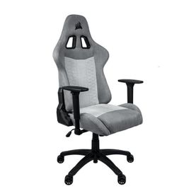 Corsair - Chaise Bureau - Fauteuil Gaming - Tc100 Relaxed - Tissu - Ergonomique - Accoudoirs Réglables - Gris/Argent (Cf-990001