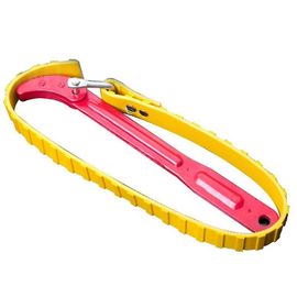 Clé à sangle réglable, clé à courroie polyvalente poignée en acier de plomberie, clé d'ouverture de filtre à huile pour ouverture du filtre et du tuyau, rouge et jaune8 I