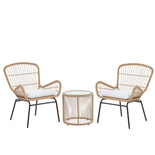 Ensemble Pour Bistro Avec Coussin Marron Clair Labico