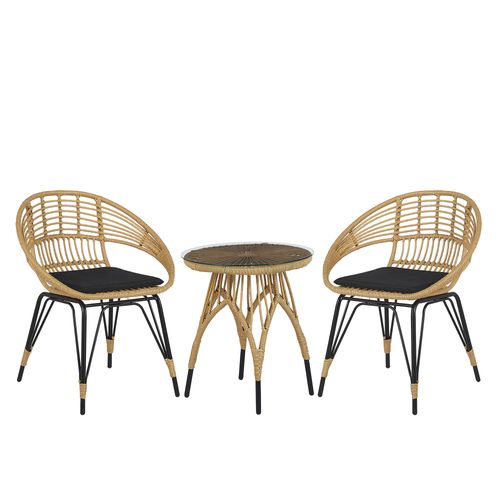 Ensemble Pour Bistro Avec Coussin Noir Pellaro
