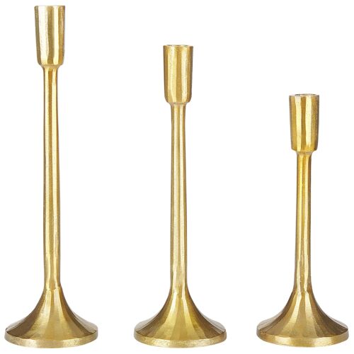 Lot de 3 chandeliers en métal doré ZIMBABWE