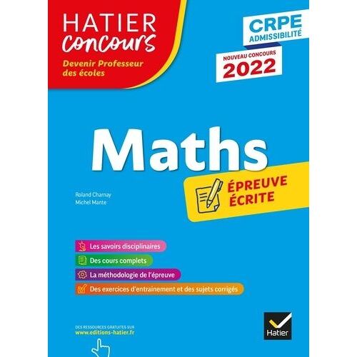 Mathématiques - Epreuve Écrite D'admissibilité Crpe Tome 1 - Edition 2022
