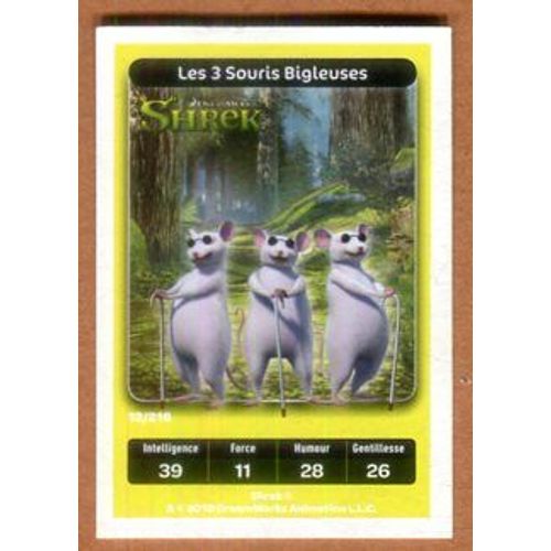 Carte Dreamworks - " Shrek " : Les 3 Souris Bigleuses - 2010
