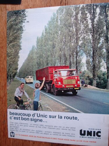 Publicité Années 50/60 Camions Unic