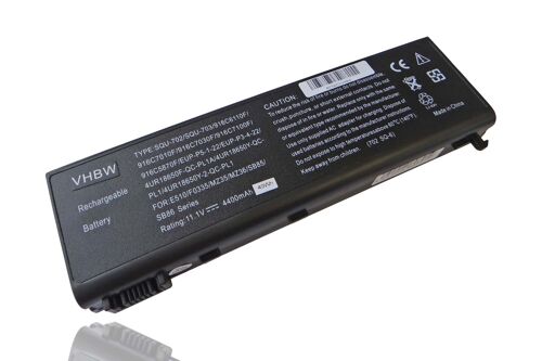 vhbw Batterie 4400mAh (11.1V) pour notebook Advent 7201, 7211, 7301, 7302, 9915w, AL-096, etc. remplace 916C6080F, 916C6110F, 916C7010F, etc.