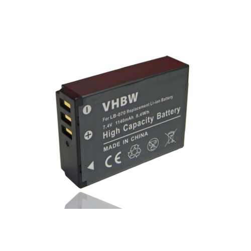 vhbw Batterie remplacement pour Kodak LB-070 pour appareil photo (1150mAh, 7,4V, Li-ion)