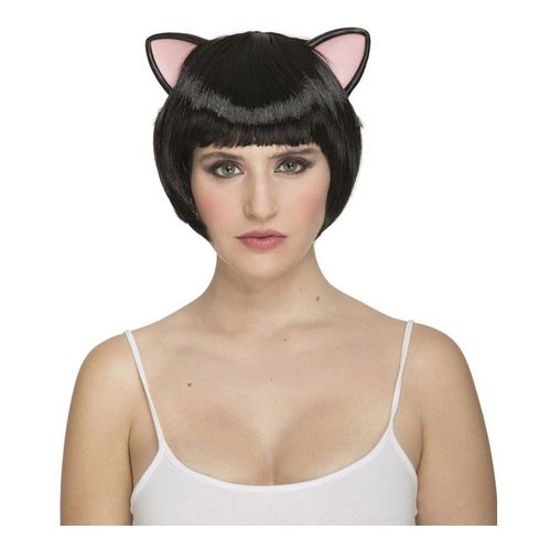 Perruque Courte Avec Oreilles De Chatte (Taille Unique)