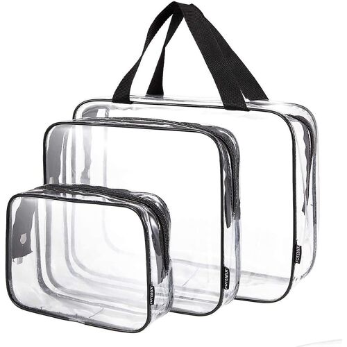 Trousses de toilette 3 en 1 Cadeau Sacs de maquillage et étuis Sac en plastique Sac de voyage en PVC transparent Acsergery Cadeau