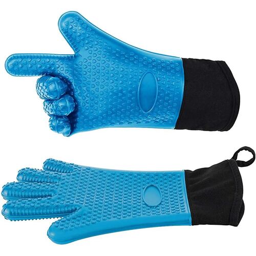 Gants de four en silicone résistants à la chaleur Gants de four, silicone antidérapant extra long et