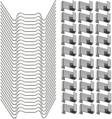 100pcs Clips de serre pour le verre, acier inoxydable Serre Fenêtres Clips Verre