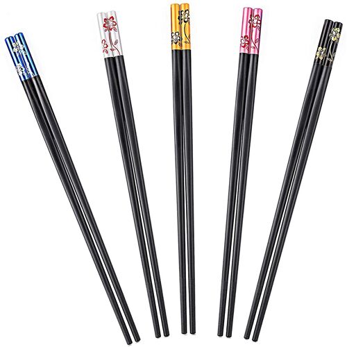 5 Paires De Baguettes En Fibre De Verre, Baguettes Réutilisables Baguettes Lavables Au Lave-Vaisselle