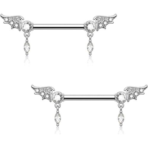 Barres De Mamelon Pendantes En Argent : 14g Acier Chirurgical Halloween Mamelon Piercing Barbell