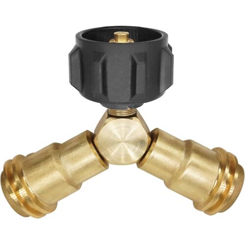 Répartiteur de propane avec vannes - Adaptateur de gaz Lp 2 voies Connecteur en T
