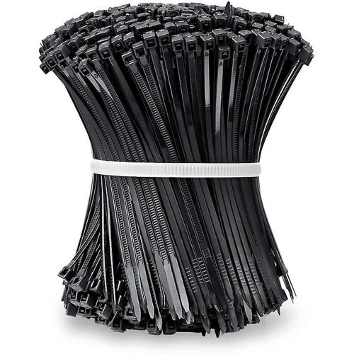 Attaches de câble 200mm X 3.6mm 500 Pièces, Nylon, Résistant aux UV - Noir