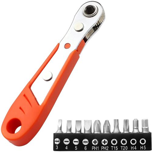 11 pièces Mini clés à cliquet 1/4 « Torque Drive avec 10 mini-mèches à vis