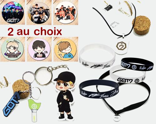 2- Kpop Got7 Bracelet Porte-Clé Pins Courroie De Téléphone Neufs