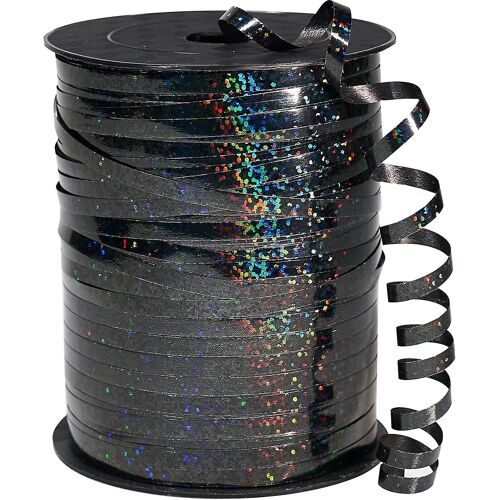 Ruban Noir : 500 Verges De Curling - Artisanat, Irisé, Emballage Cadeau, Ballons