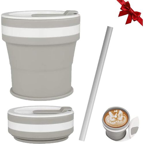 Tasse À Café Pliable En Silicone Pour Le Voyage, 12oz Tasses D'eau Pliables Bpa Gratuit Acsergery Cadeau