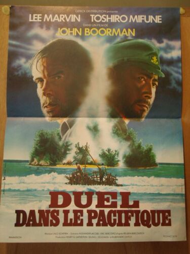 Duel Dans Le Pacifique/ Hell In Pacific - Affiche Pliée 40 X 60 - John Boorman - Lee Marvin - Toshiro Mifune