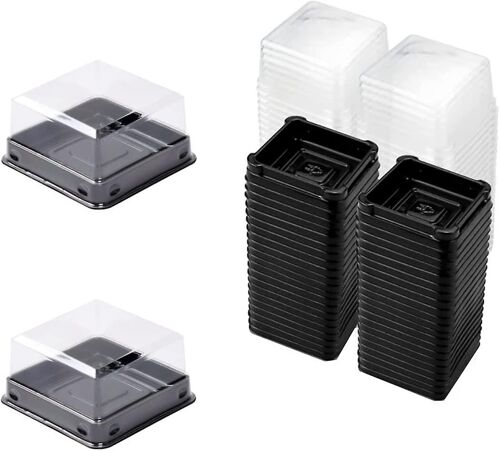 Cake Box-plastic Mini Cake Box avec couvercle transparent Acsergery, Square Moon Cake Box Cadeau