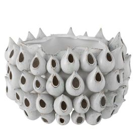 Cache-Pot En Poterie "Anémone" 36cm Bleu