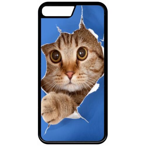 Coque pour iphone 8+ - chat trou - noir
