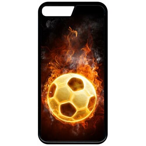 Coque - Foot Flamme - Compatible Avec Apple Iphone 8+ - Plastique - Bord Noir