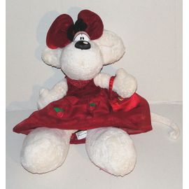 Peluche Diddl Diddlina En Robe Rouge A Fleurs Depesche - Doudou Diddl Sac A Main 31 Cm
