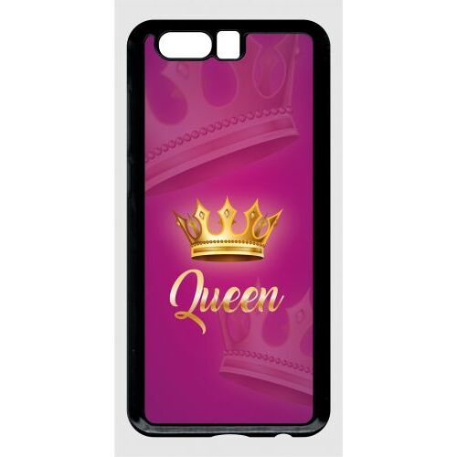 Coque pour smartphone - Queen fond rose - compatible avec honor 9 - Plastique - bord Noir